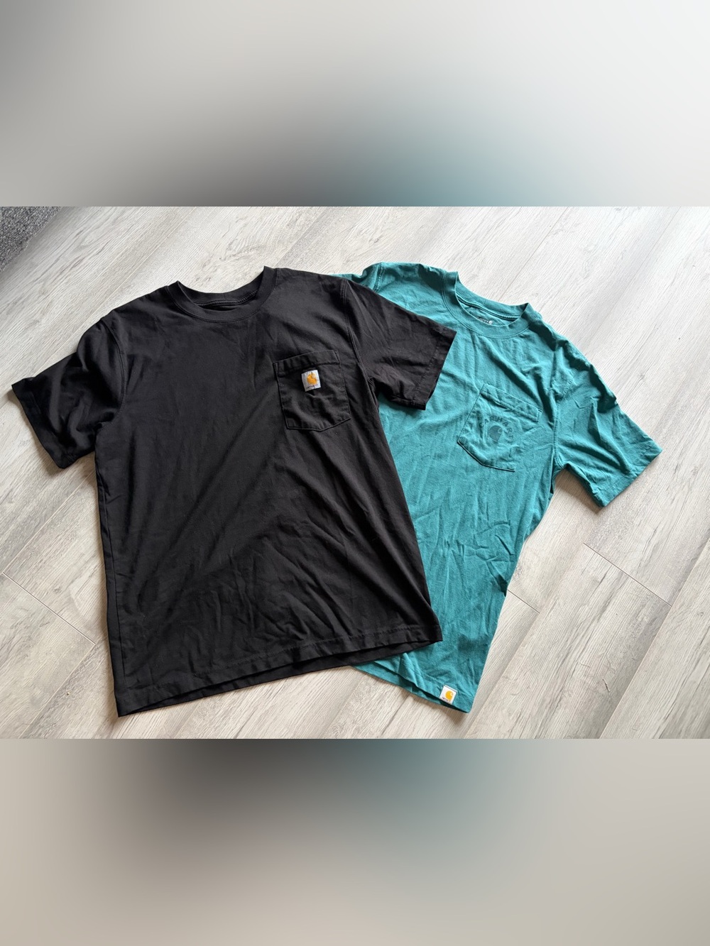 Carhartt Men’s Pocket T-Shirts — Black and Teal